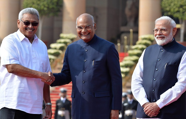 Sri Lankan President Rajapaksa arrives in New Delhi on his three-day official visit