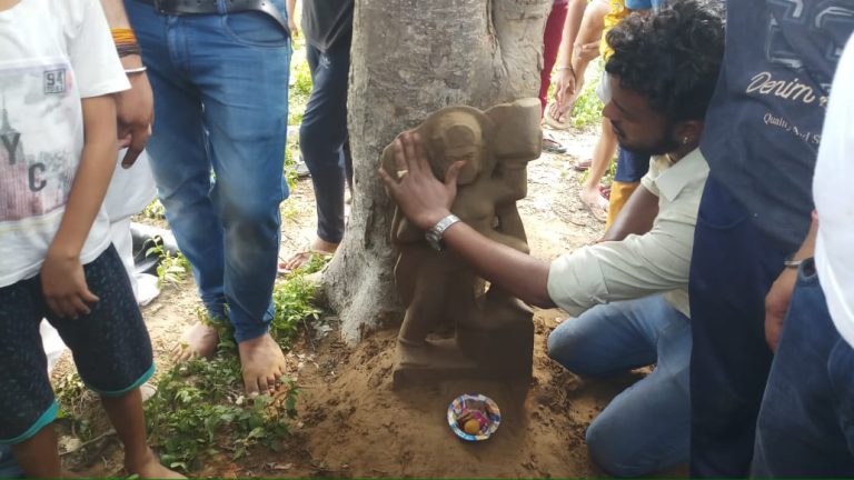 Hathras: Lord Hanuman idol found in excavation of BSA office premises