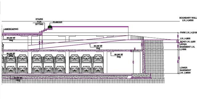 Layout of double basement parking near Ekana Stadium ready