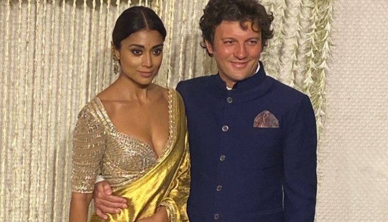 Actor Shriya Saran trolled for lip-locking hubby at Ira-Nupur reception party