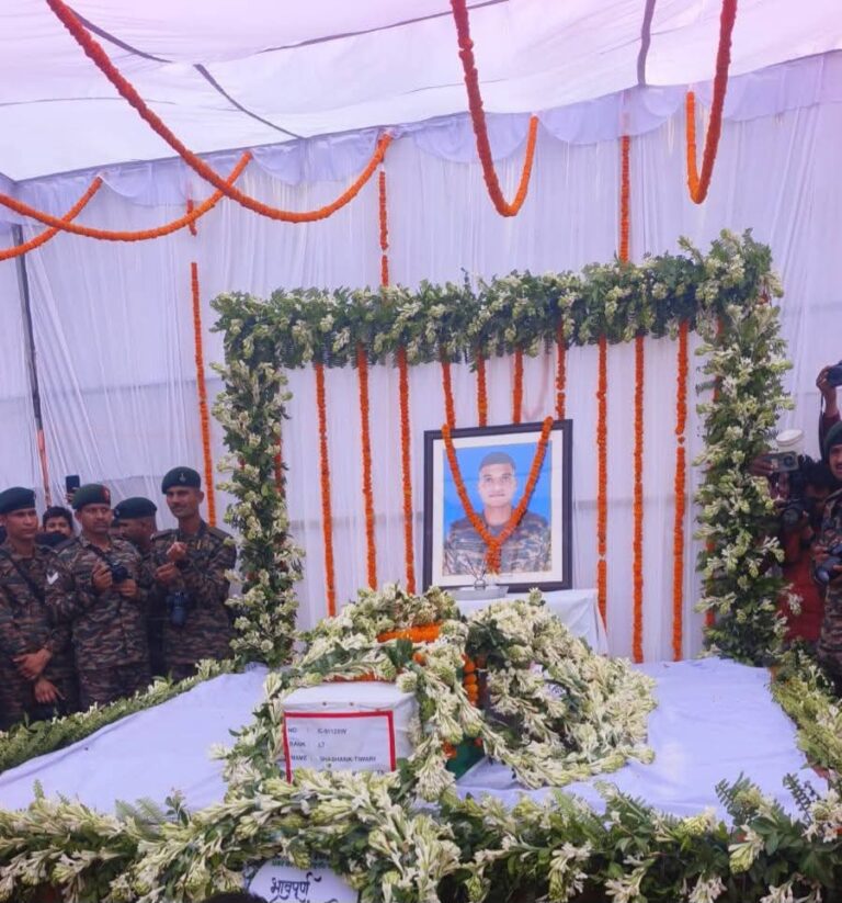 Body of Lieutenant Shashank Tiwari reaches his residence in Ayodhya, last rites to be performed with state honors
