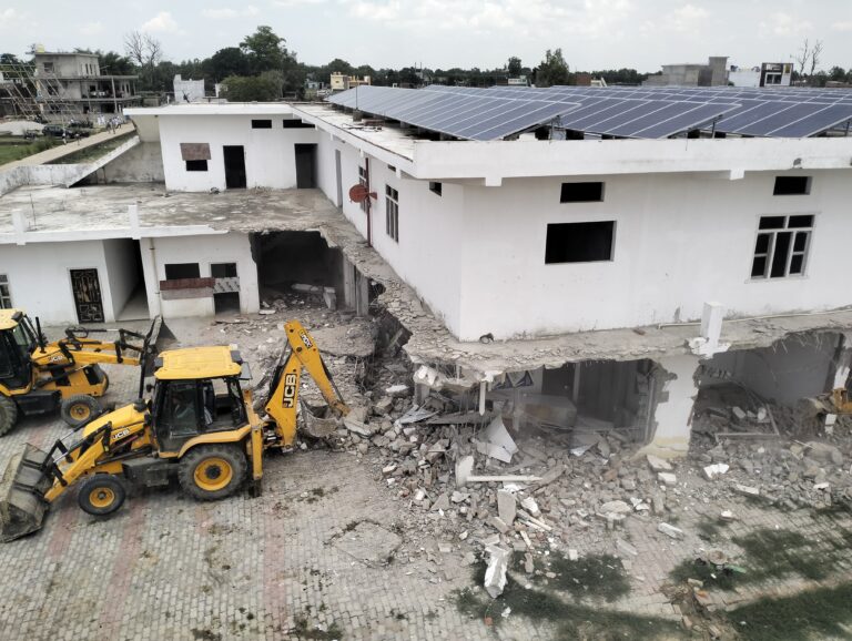 Bulldozer action begins on unlawful construction of Jamaluddin alias ‘conversion’ Baba’s residence