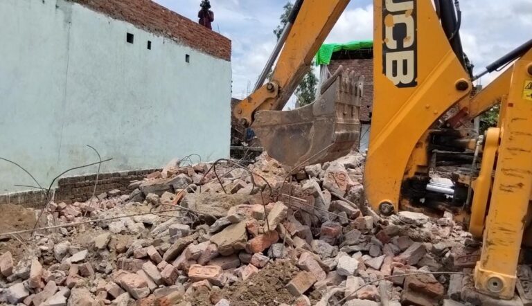 Islamic conversion case: JCBs run over illegal house of Changur’s nephew in Balrampur