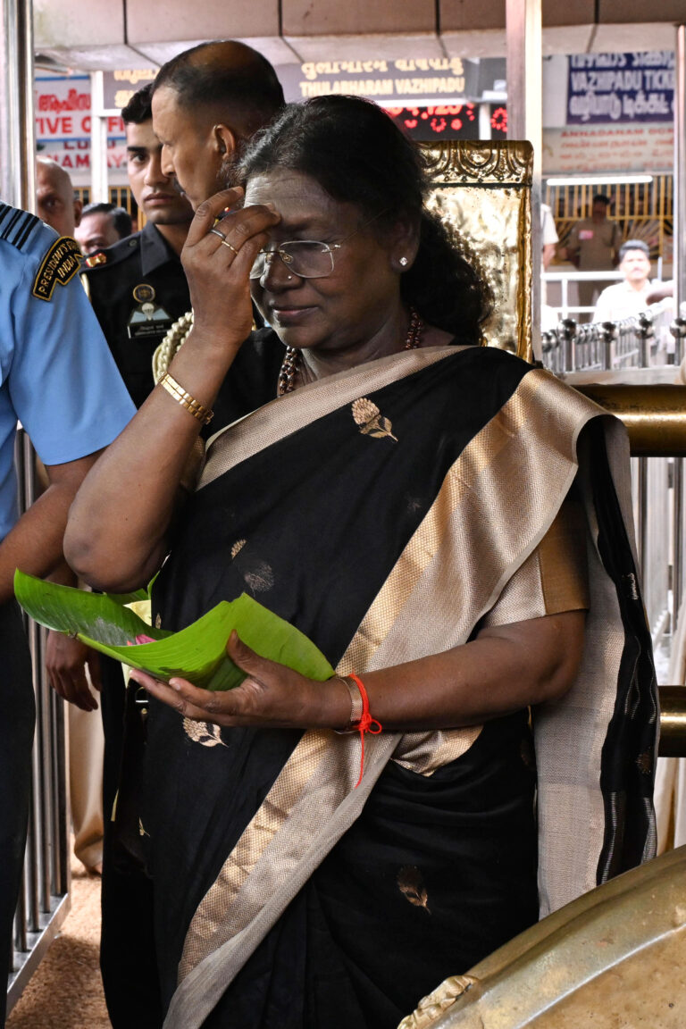President Murmu offers prayers at Sabarimala temple in Kerala