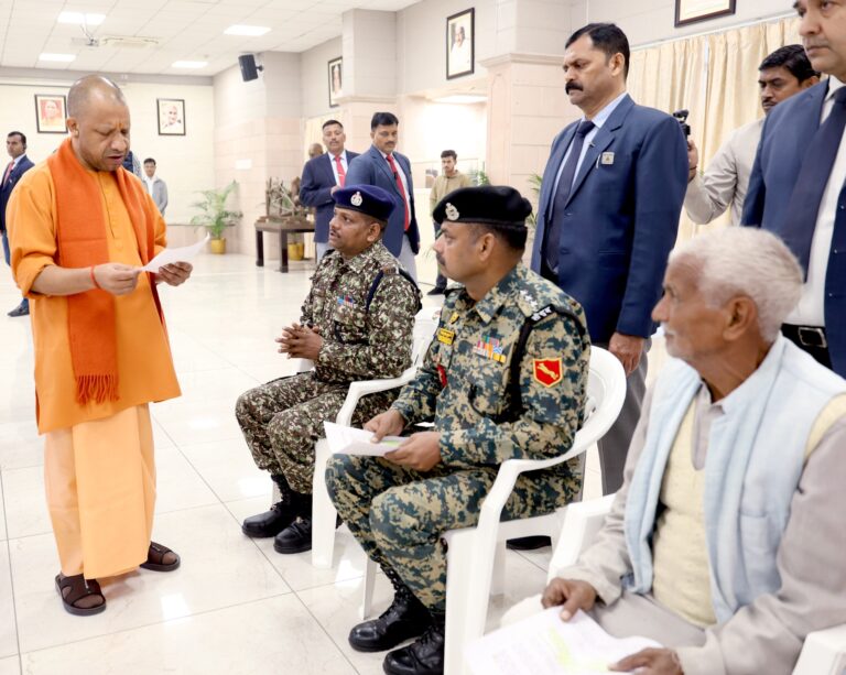 “You serve the country, the responsibility of your families is on the govt”, says CM Yogi after receiving apps from CAPF personnel at ‘Janta Darshan’ in Lucknow