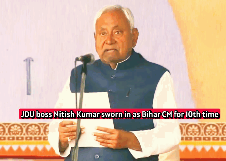 Nitish Kumar becomes Bihar CM for 10th time, Gov administers oath in presence of PM Modi and many other dignitaries