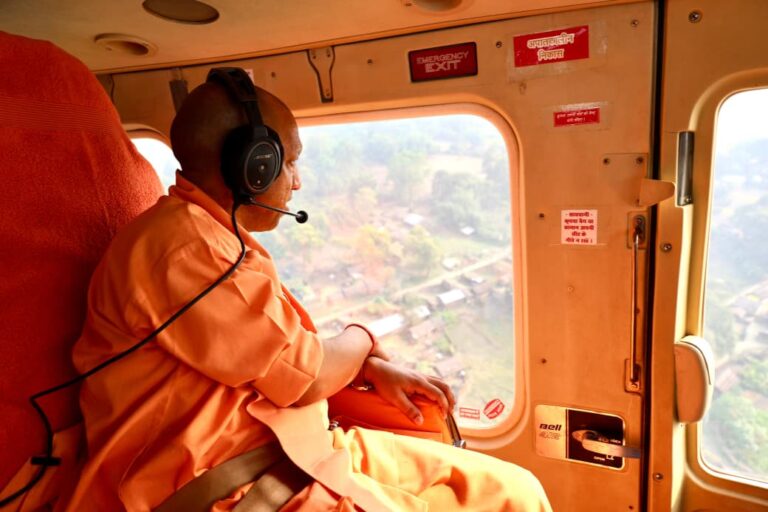 Yogi conducts an aerial survey of Bahraich boat accident site, meets affected families