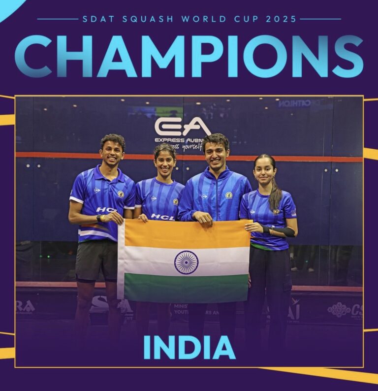 Prez, V-P, PM Modi, Speaker congratulate India on its maiden triumph in the SDAT Squash WC