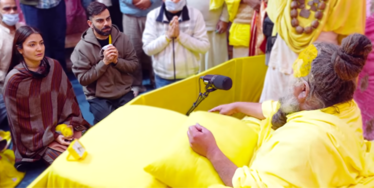 Virat and Anushka seek blessings from Swami Premanand Maharaj
