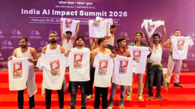 Youth Congress stages ‘shirtless’ protest at global event ‘India AI Summit’ in New Delhi, 10 detained