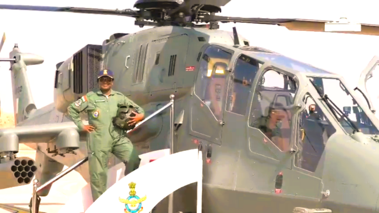Prez Murmu flies sortie in indigenous LCH ‘Prachanda’ from Jaisalmer Air Force Station